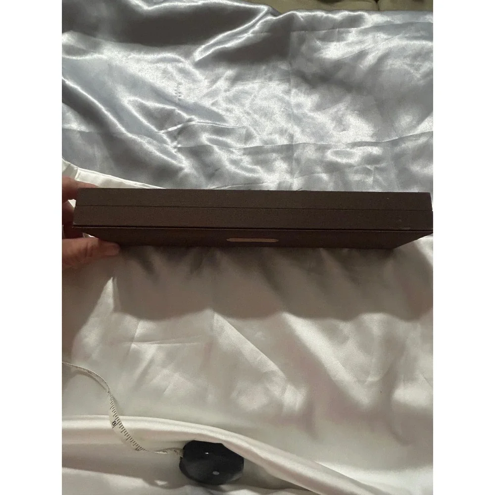 Coach Vintage Brown Jewelry Presentation Box Gold Logo Plaque Necklace Case